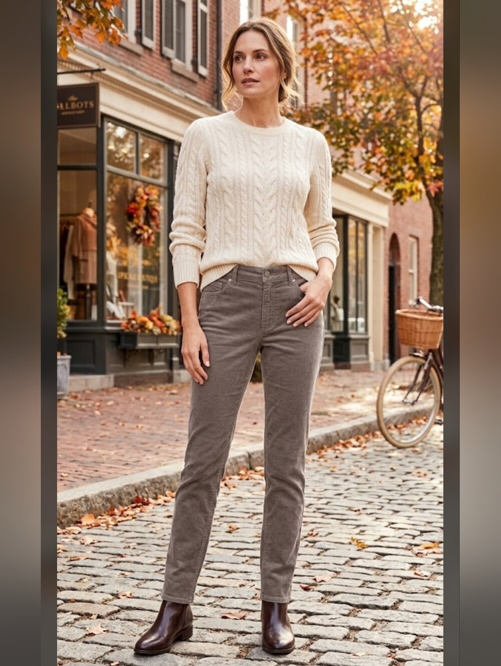 Talbots Flawless Five Pocket Straight Corduroy Pants 12 Gray Preppy Old Money